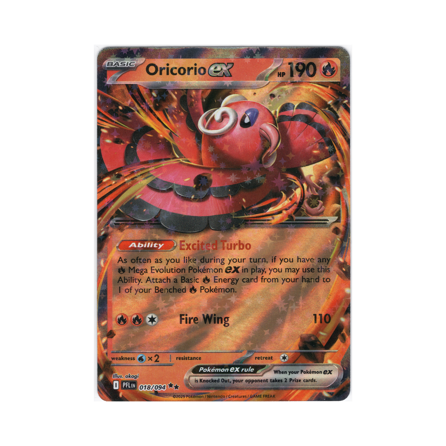 Oricorio Ex - Phantasmal Flames - #018/094 - NM
