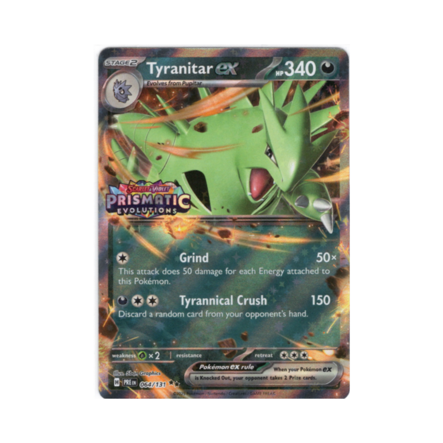 Tyranitar Ex PRE 064/131 (PRISMATIC EVOLUTIONS STAMP)